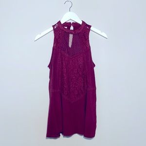 Maurices Burnt Orange Lace Tank Top